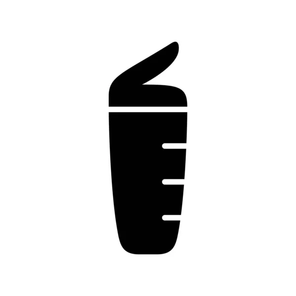 Значок Спортивної Пляшки Силует Чорна Проста Ілюстрація Пластикового Контейнера Масштабом — стоковий вектор