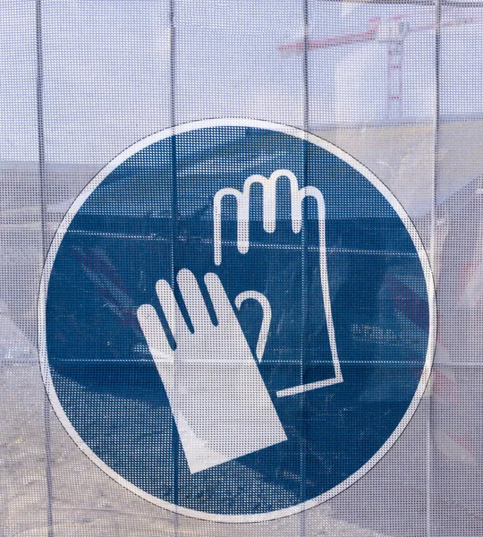 Symbol Transparent Tarpaulin Which Parts Jobsite Seen Indication Safety Construction — Stock Photo, Image