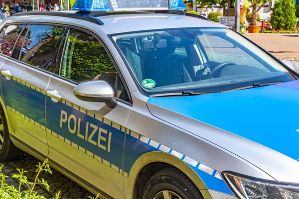 Dannenberg Németország 2019 Május Egy Német Rendőrautó Parkolt Egy Középkori — Stock Fotó