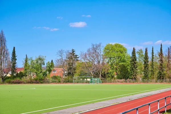 Campo Calcio Vuoto Che Chiuso Causa Dell Elevato Numero Infezioni — Foto Stock