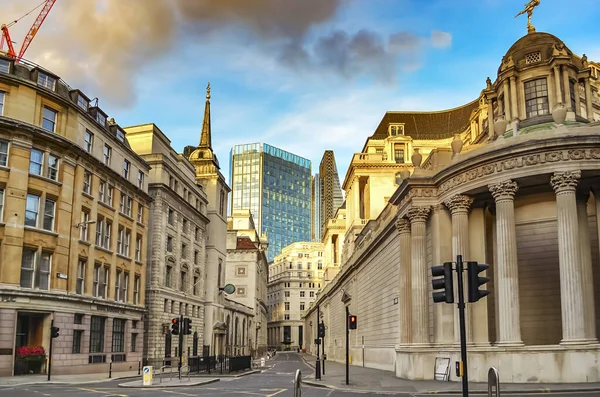 Londres Gran Bretaña Agosto 2015 Vista Lothbury Street Distrito Bancario — Foto de Stock