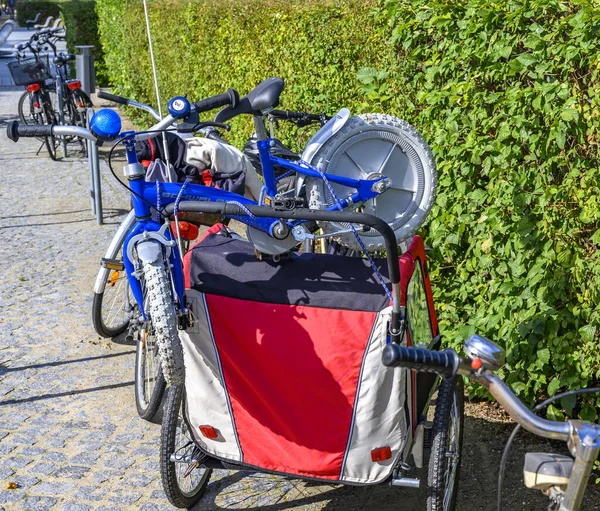 Bansin Alemania Septiembre 2019 Bicicletas Estacionadas Ciudad Costera Bansin Isla — Foto de Stock