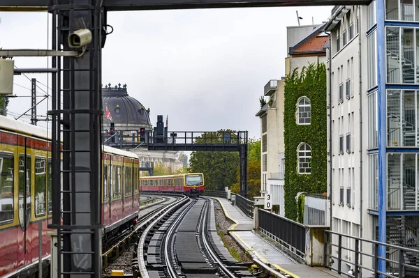 Berlín Alemania Octubre 2019 Vista Desde Una Estación Tren Del — Foto de Stock