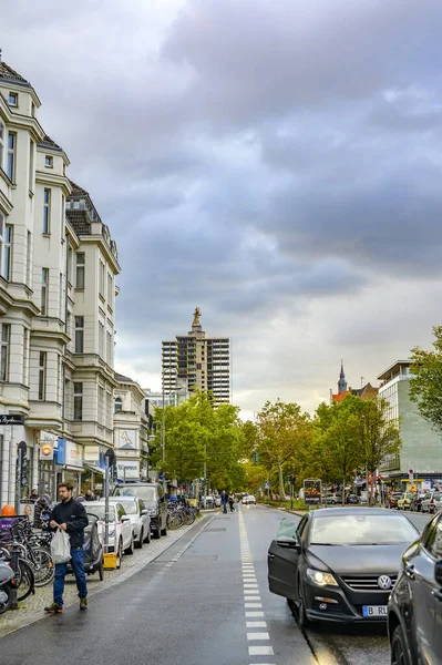 Berlin Germany October 2019 Scene Busy Shopping Street Berlin Steglitz — Stock Photo, Image