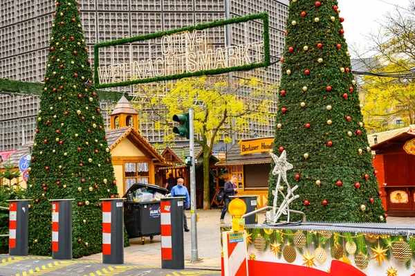 Berlin Germany November 2019 Measures Protect Terrorist Attack Christmas Market — Stock Photo, Image