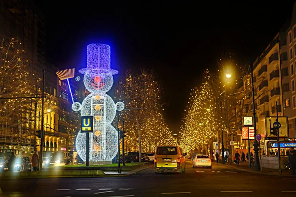Berlin Deutschland Dezember 2019 Nächtliche Straßenszene Auf Dem Kurfürstendamm Berlin — Stockfoto
