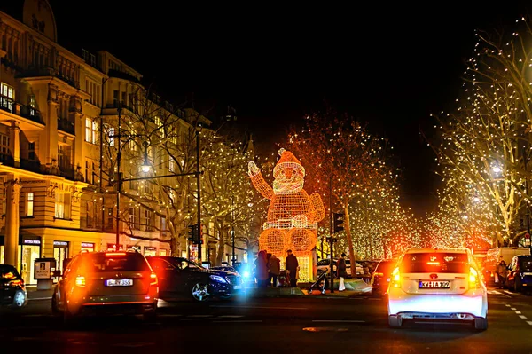 Berlin Deutschland Dezember 2019 Berlin Deutschland Dezember 2019 Nächtliche Straßenszene — Stockfoto