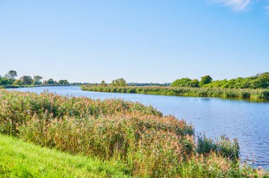 Kuzey Almanya 'daki Ryck nehrinin kıyısına bakın..