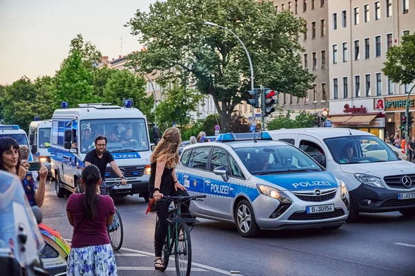 Berlin Németország 2019 Június Street Scene Police Operation Bicycle Demonstration — Stock Fotó