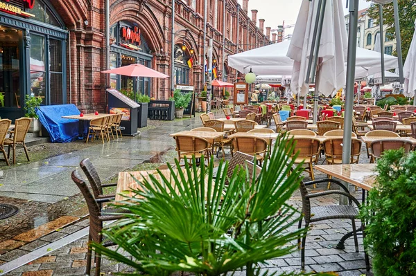 Berlin Deutschland Oktober 2019 Verlassenes Restaurant Mit Verwaisten Tischen Der — Stockfoto