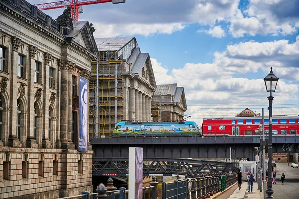 Berlin Deutschland April 2020 Bahnverkehr Zentrum Berlins Nahe Der Berliner — Stockfoto