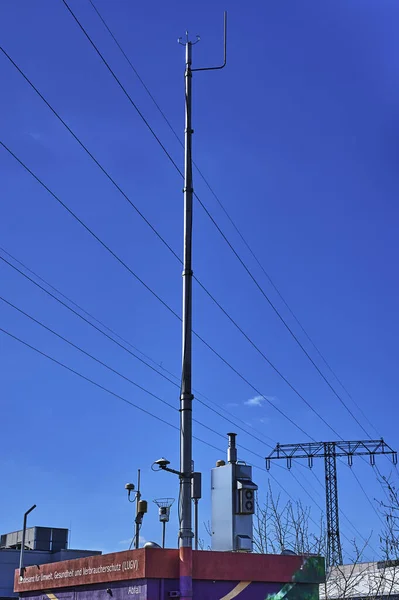 Blankenfelde Mahlow Alemanha Março 2020 Estação Medição Para Verificação Dados — Fotografia de Stock