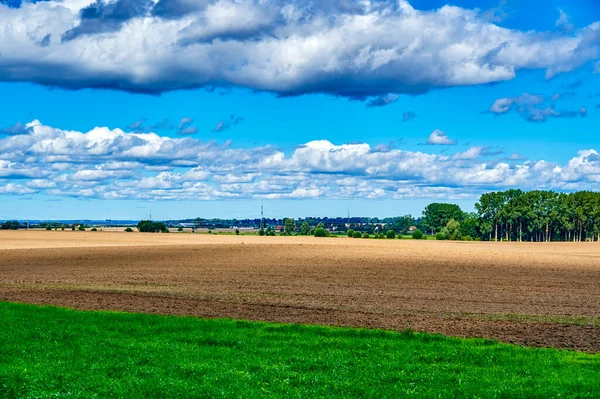 Vista Sobre Paisagem Mecklemburgo Pomerânia Ocidental Alemanha Nas Proximidades Greifswald — Fotografia de Stock