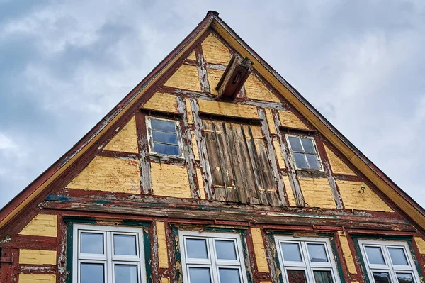 Uitzicht Duitse Middeleeuwse Stad Dannenberg Ziet Gevel Van Een Historisch — Stockfoto