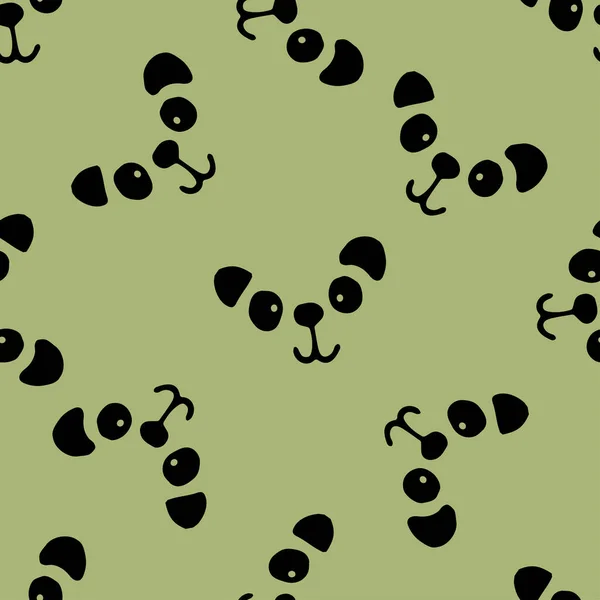 Patrón dibujado a mano sin costuras con pandas. — Vector de stock