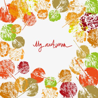 El yapımı orman sonbahar yaprakları kartı.