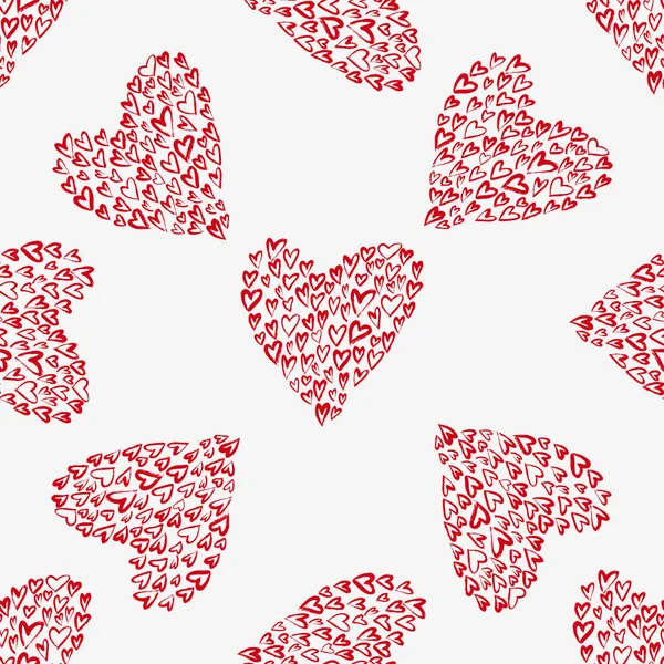 Seamless vector pattern with hearts. — Stock Vector