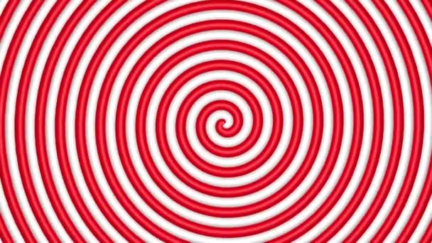 Cercle hypnotique rouge et blanc — Video