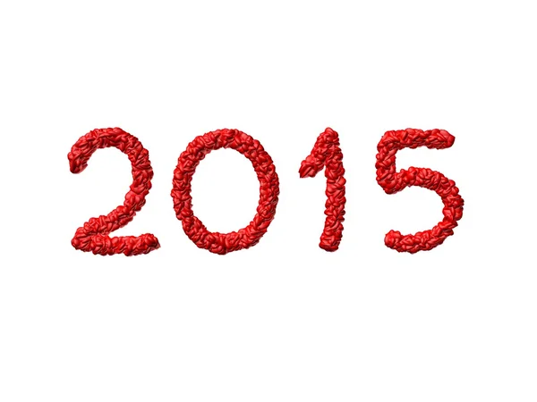Yeni yıl 2015 kalpler - beyaz arka plan yaptı