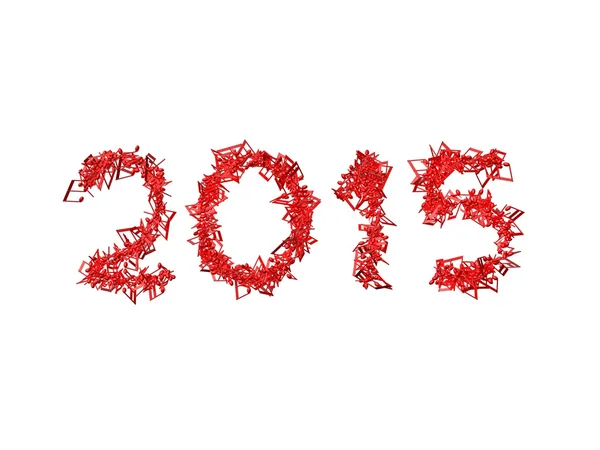 Ano Novo 2015 feito a partir das notas - fundo branco — Fotografia de Stock