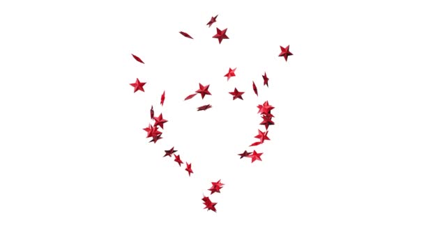 Stelle rosse facendo un grande cuore — Video Stock