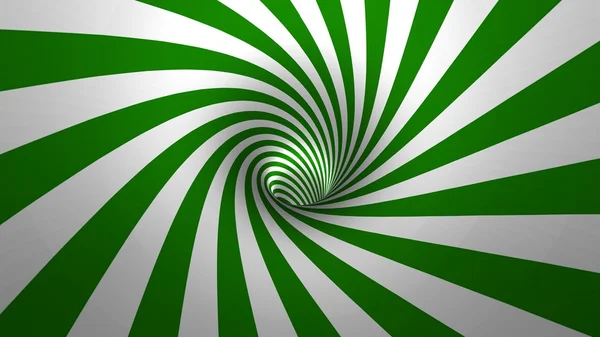 Spirale hypnotique ou tourbillon faisant fond vert et blanc en 3D Photo De Stock