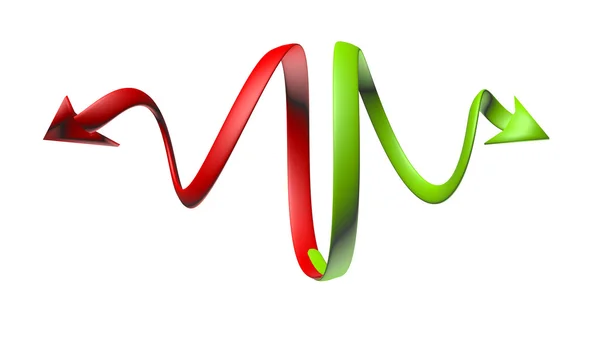 Illustration des flèches courbes vertes et rouges Image En Vente