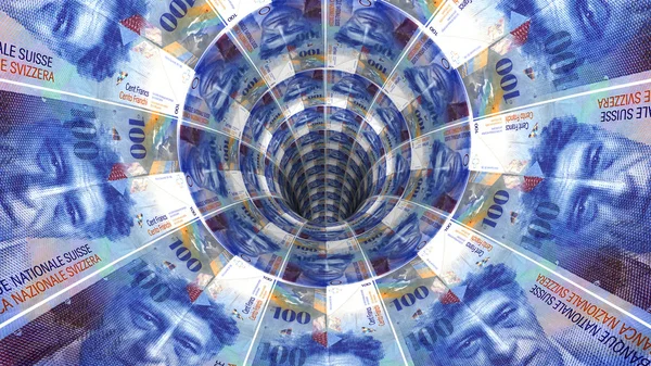 İsviçre Frangı banknotlar perspektif görünümünde arka plan 