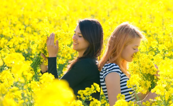 eğlenceli kolza alanında iki güzel kız orgazm