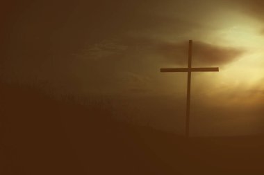 çarpıcı gökyüzü arkaplanı ile çapraz