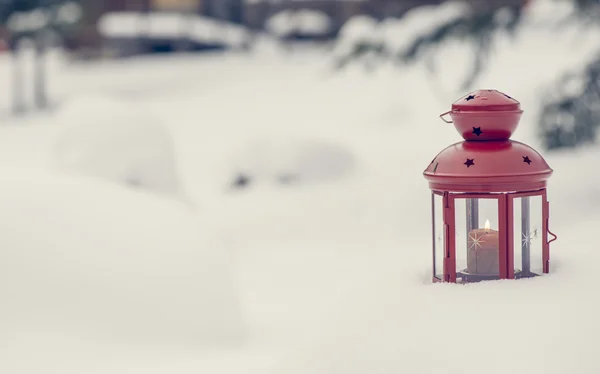 Lâmpada e neve — Fotografia de Stock