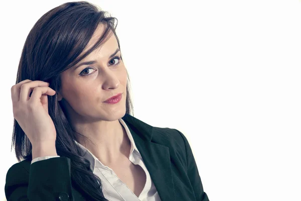 Retrato de una hermosa mujer de negocios aislada —  Fotos de Stock