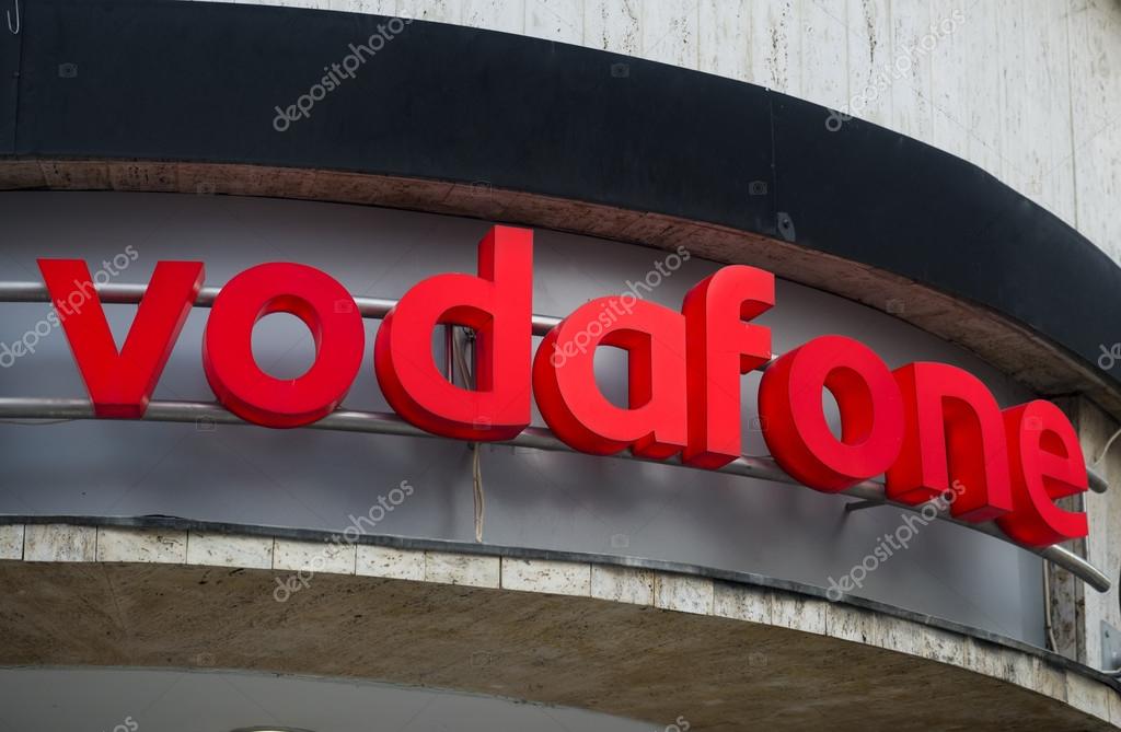 BRASOV, ROMANIA -DEC 8, 2015: Logo of Vodafone - Vodafone is a British multinational telecommunications company and It is the one of the world's largest mobile telecommunications company