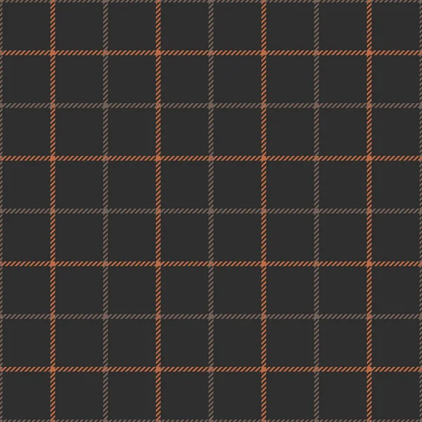 Tattersall Pattern Brown Orange Seamless Dark Checked Plaid Background Graphic — Stock Vector