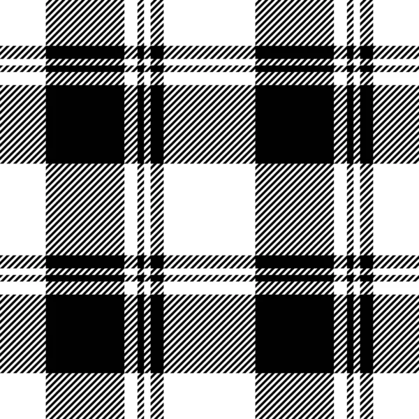 Buffalo Check Pattern Black White Seamless Tartan Plaid Background Vector — Stock Vector