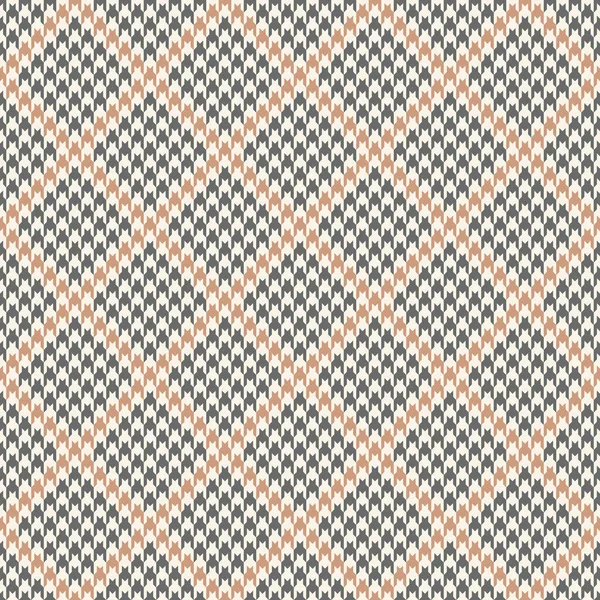 Houndstooth Vzor Šedé Béžové Tattersall Bezešvé Abstraktní Vektorové Pozadí Textury — Stockový vektor