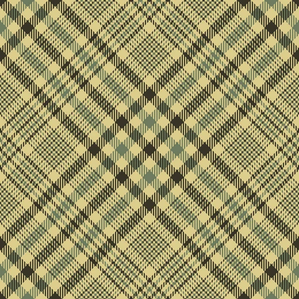 Glen Pattern Brown Olive Green Seamless Spring Autumn Textured Tartan — Stock Vector