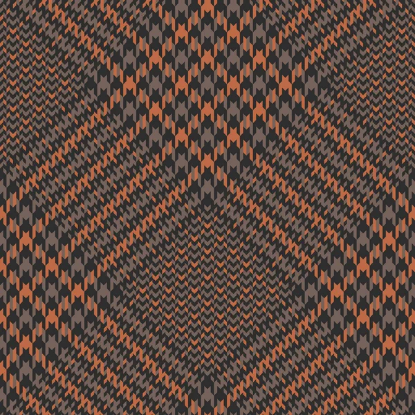 Schema Quadri Tweed Marrone Arancione Plaid Quadri Glen Tartan Senza — Vettoriale Stock