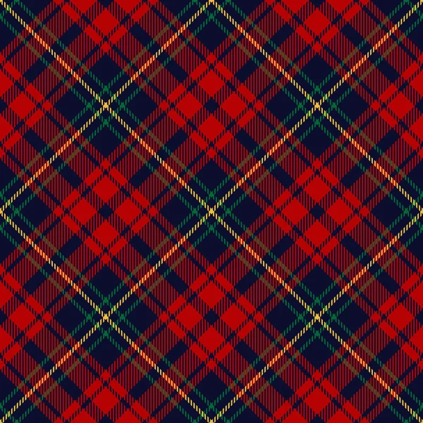 Tartan Pattern Red Green Blue Yellow Seamless Multicolored Checked Textured — Stock Vector