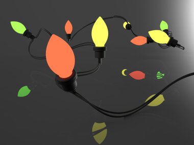 Çok renkli parlayan lamba