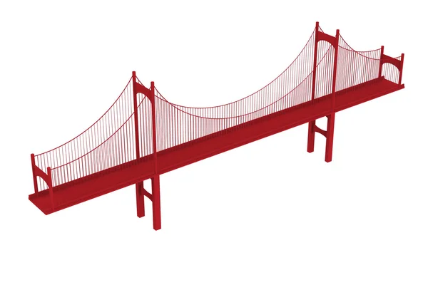 悬索桥的插图 — 图库照片