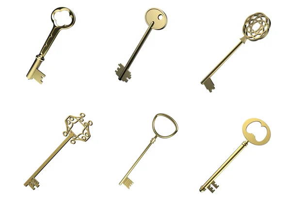 Um conjunto de chaves de ouro — Fotografia de Stock