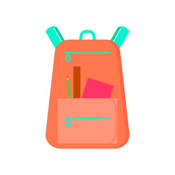 Mochila Shool. Ilustración de dibujos animados vectoriales. Objeto aislado en blanco. — Vector de stock