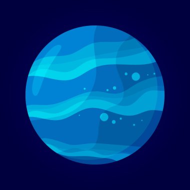 Uzayda bir gezegen. Vektör karikatür çizimi. Ayrı bir nesne. Düz tasarım.