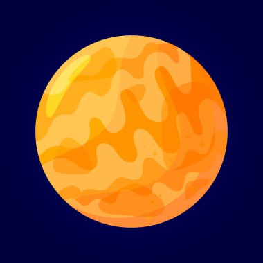 Uzayda bir gezegen. Vektör karikatür çizimi. Ayrı bir nesne. Düz tasarım.