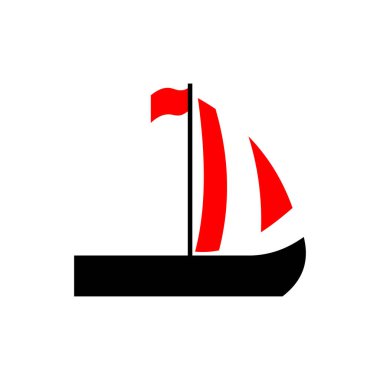 Boat. Vector cartoon illustration. Isolated on white. Flat style.