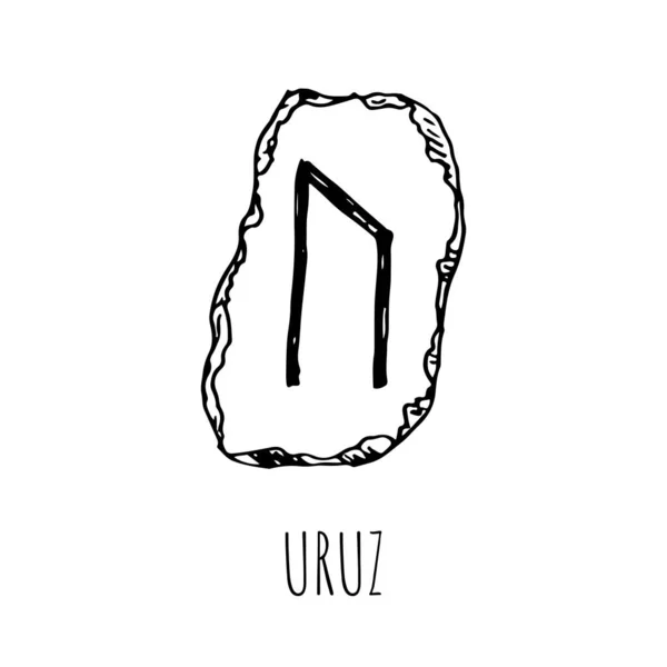 우루 즈 룬은 돌 위에 쓰여졌습니다. 벡터 일러스트. 백인들에게 고립됨. — 스톡 벡터
