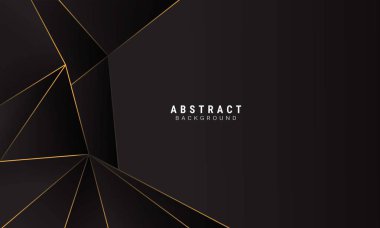 Lüks koyu altın geometrik arkaplanı olan soyut geometrik siyah arkaplan