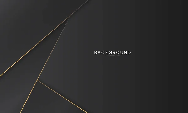 Cristal Grafito Abstracto Fondo Premium Negro Con Elementos Geométricos Oro — Vector de stock