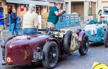 Meldola, Emilia Romagna - 20 Eylül 2020 'de İtalya' da Nuvolari Grand Prix, FIA düzenliliği için yapılan tarihi uluslararası yarış, büyük ACI-SPORT etkinliği.